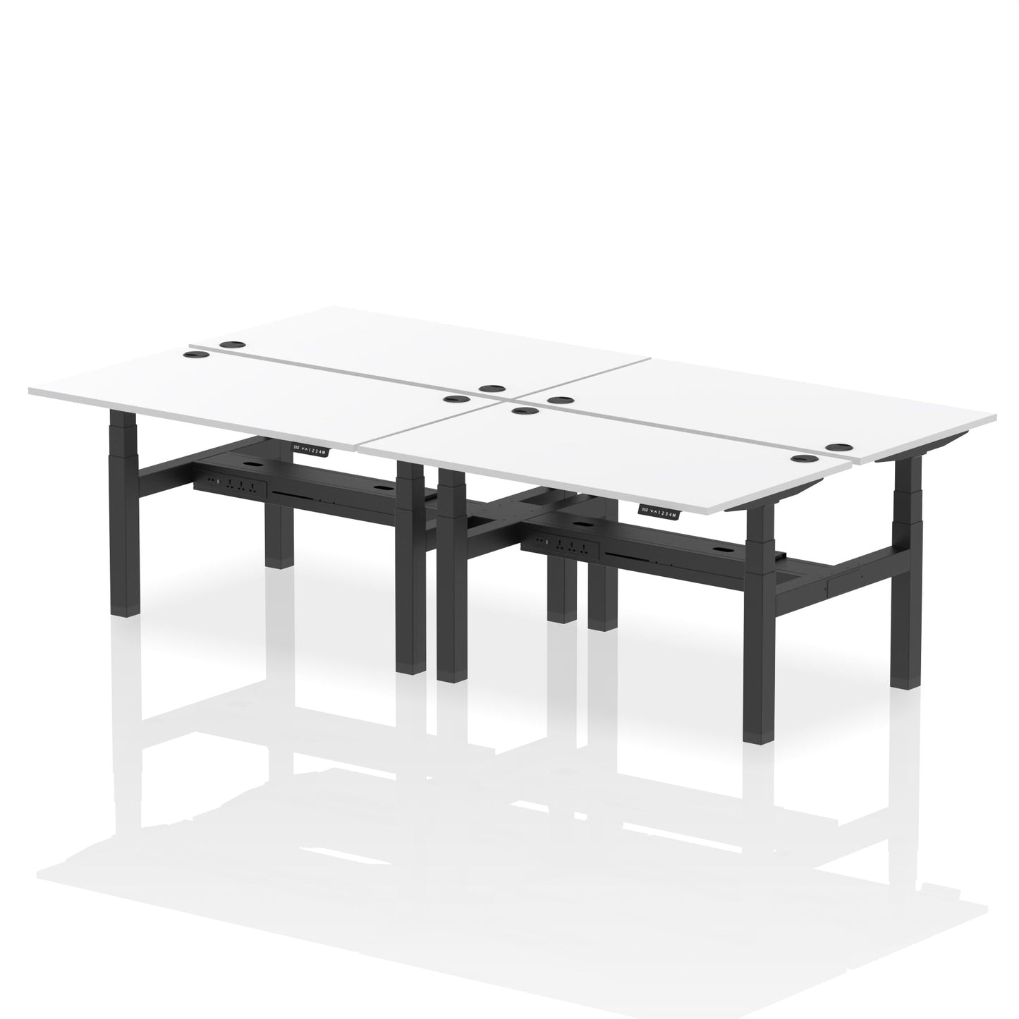 Air Back-to-Back Height Adjustable Bench Desk - 4 Person - Ergometric