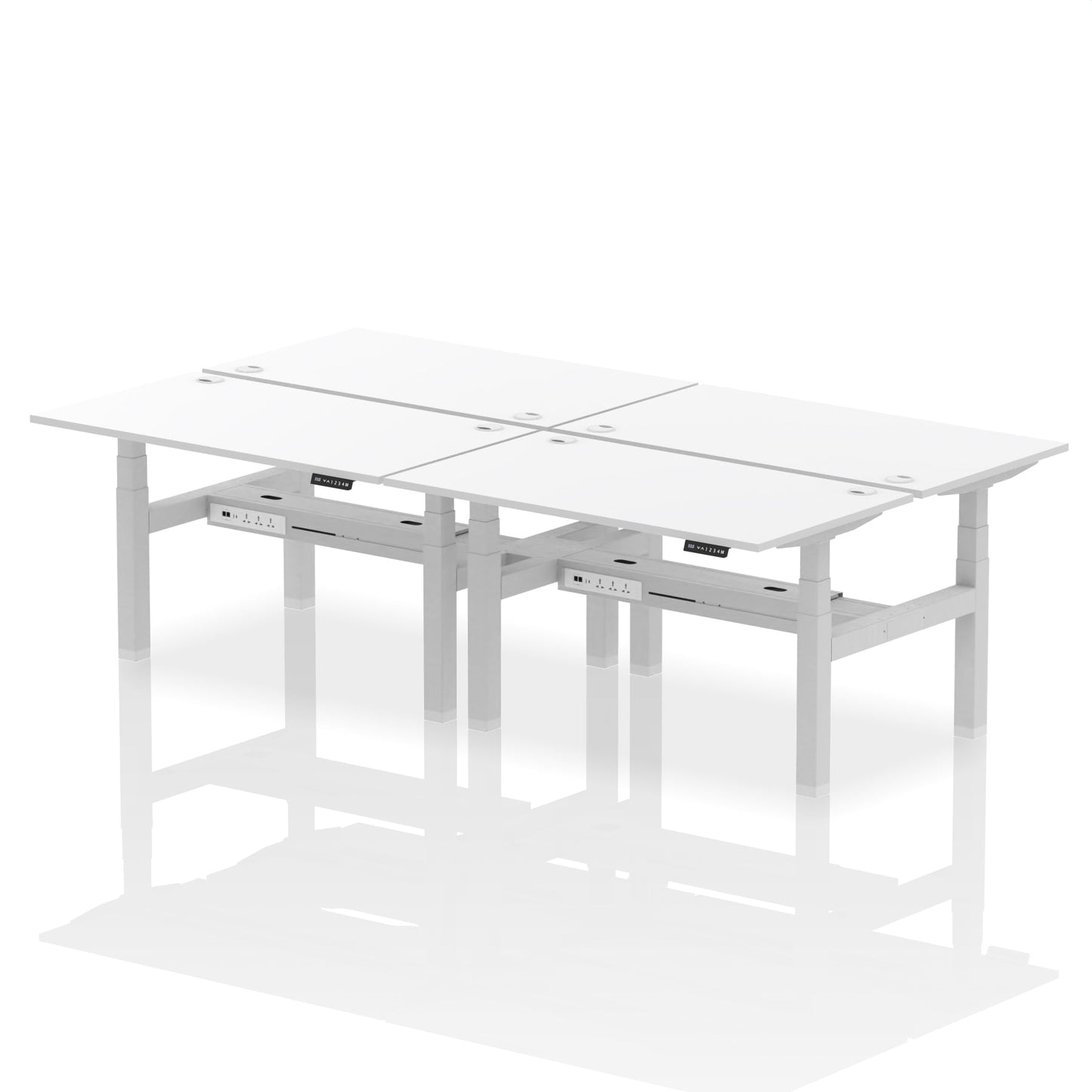 Air Back-to-Back Height Adjustable Bench Desk - 4 Person - Ergometric