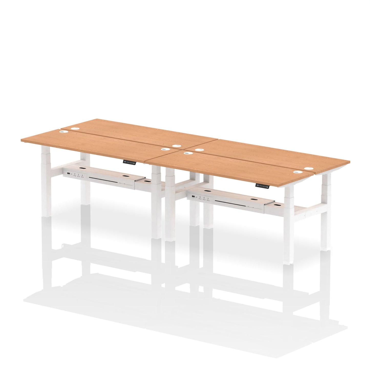 Air Back-to-Back Slimline Height Adjustable Bench Desk - 4 Person - Ergometric