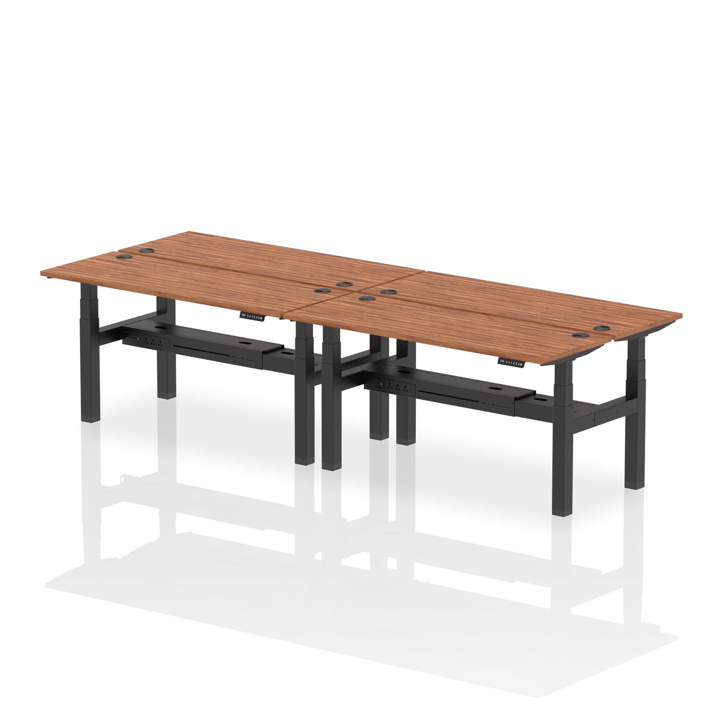 Air Back-to-Back Slimline Height Adjustable Bench Desk - 4 Person - Ergometric