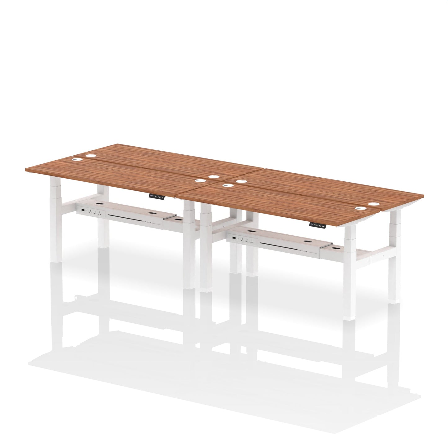Air Back-to-Back Slimline Height Adjustable Bench Desk - 4 Person - Ergometric