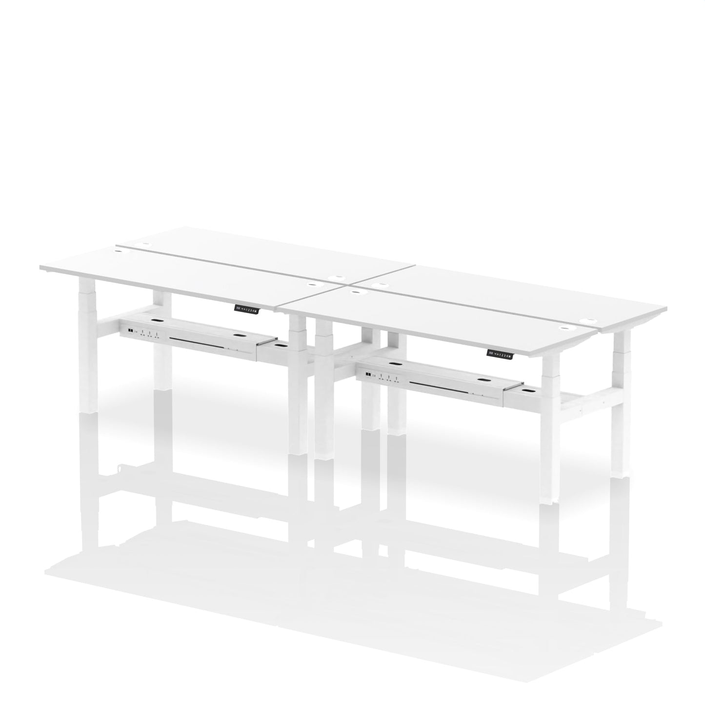 Air Back-to-Back Slimline Height Adjustable Bench Desk - 4 Person - Ergometric