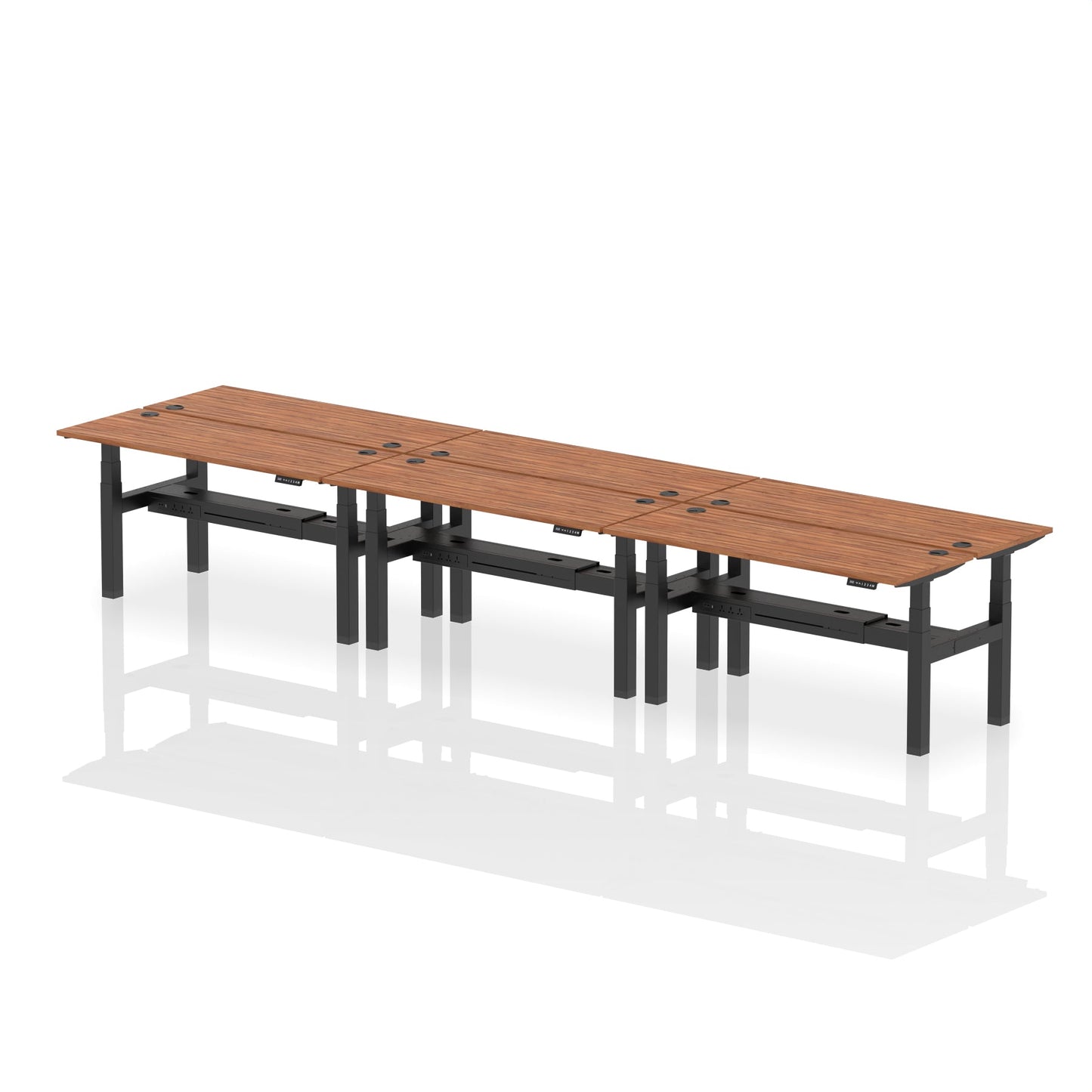 Air Back-to-Back Slimline Height Adjustable Bench Desk - 6 Person - Ergometric