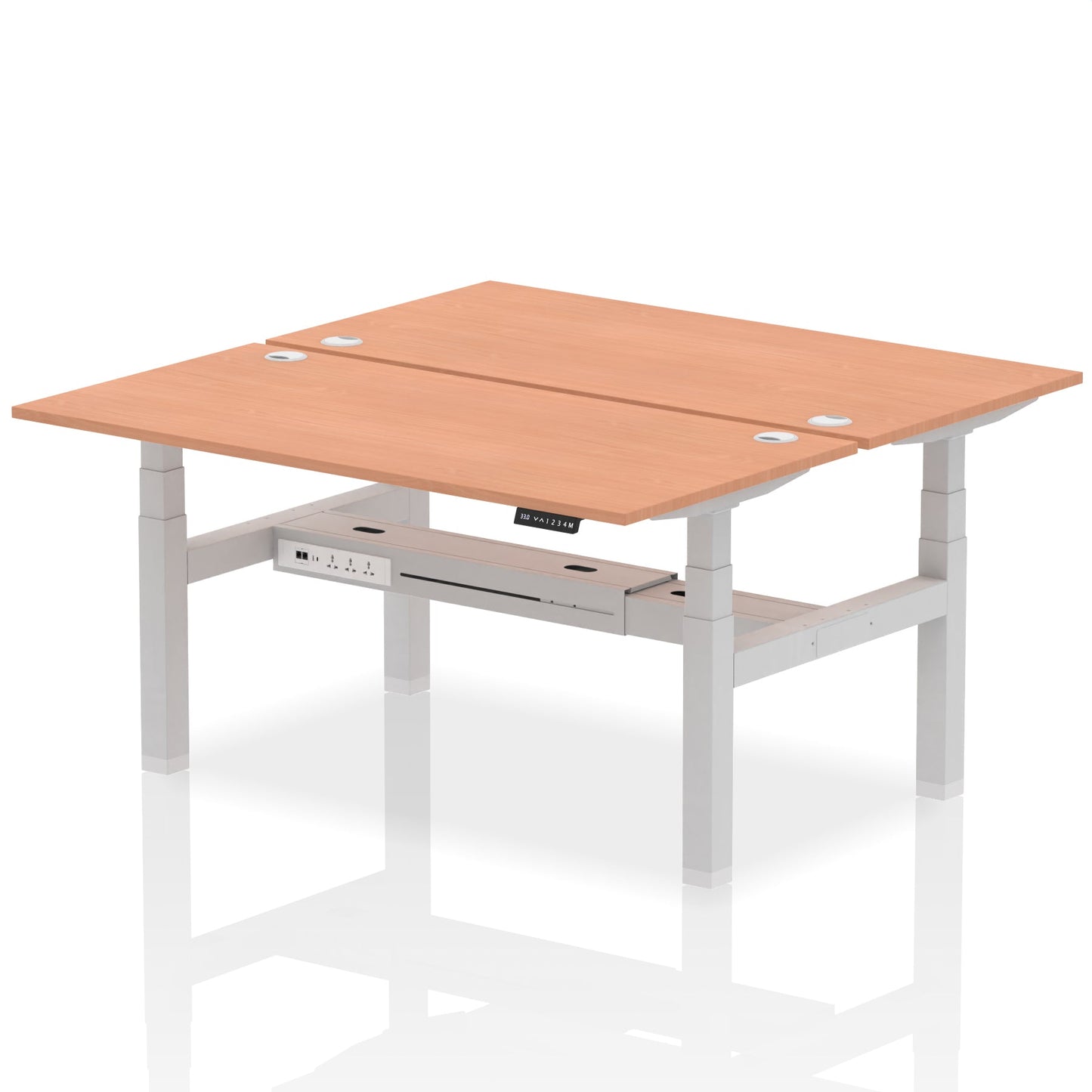 Air Back-to-Back Height Adjustable Bench Desk - 2 Person - Ergometric