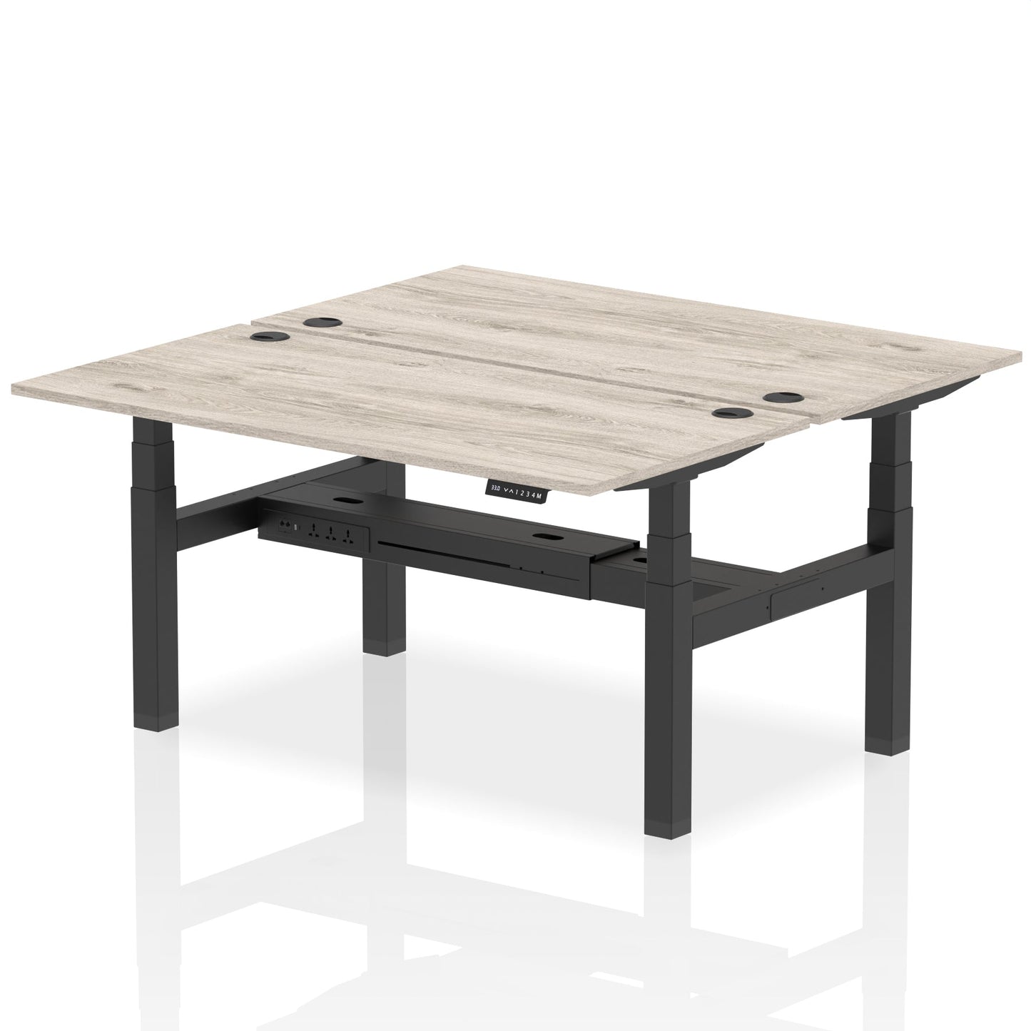 Air Back-to-Back Height Adjustable Bench Desk - 2 Person - Ergometric