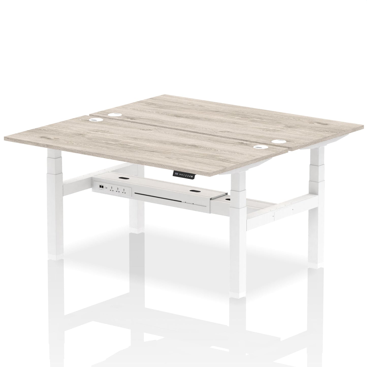 Air Back-to-Back Height Adjustable Bench Desk - 2 Person - Ergometric