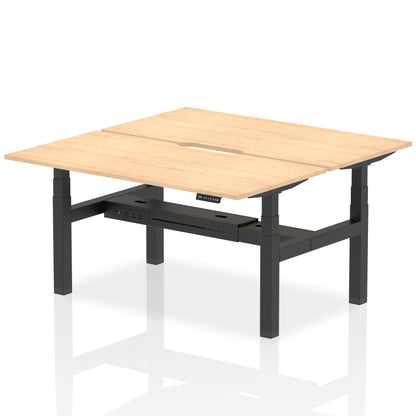 Air Back-to-Back Scalloped Edge Height Adjustable Bench Desk - 2 Person - Ergometric