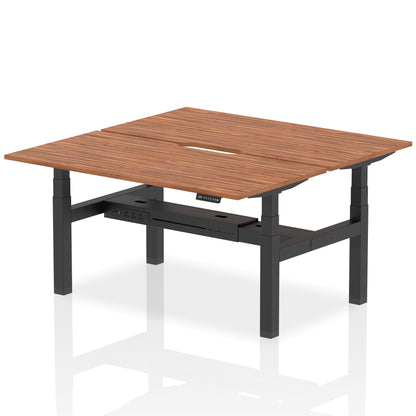 Air Back-to-Back Scalloped Edge Height Adjustable Bench Desk - 2 Person - Ergometric