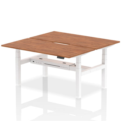 Air Back-to-Back Scalloped Edge Height Adjustable Bench Desk - 2 Person - Ergometric