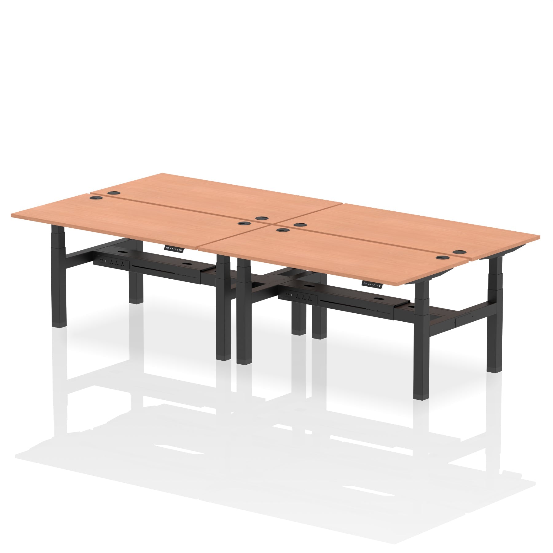 Air Back-to-Back Height Adjustable Bench Desk - 4 Person - Ergometric