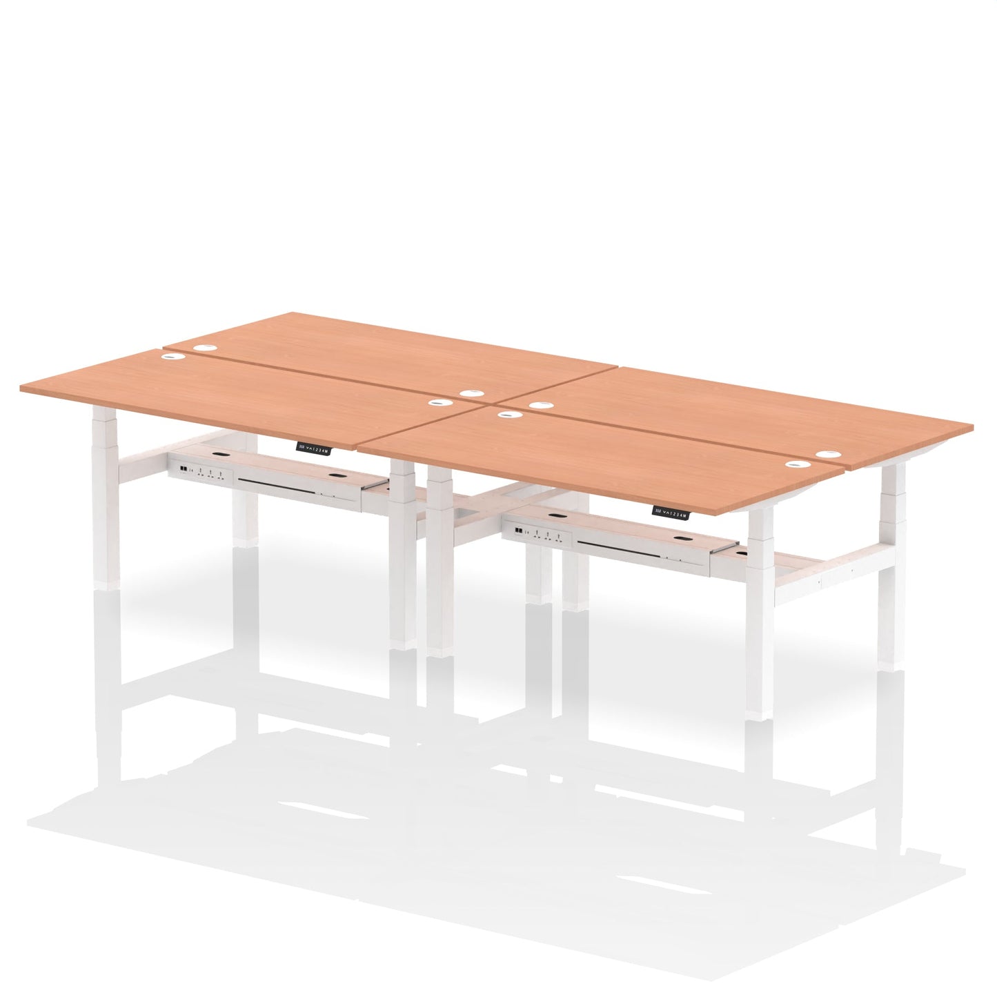 Air Back-to-Back Height Adjustable Bench Desk - 4 Person - Ergometric