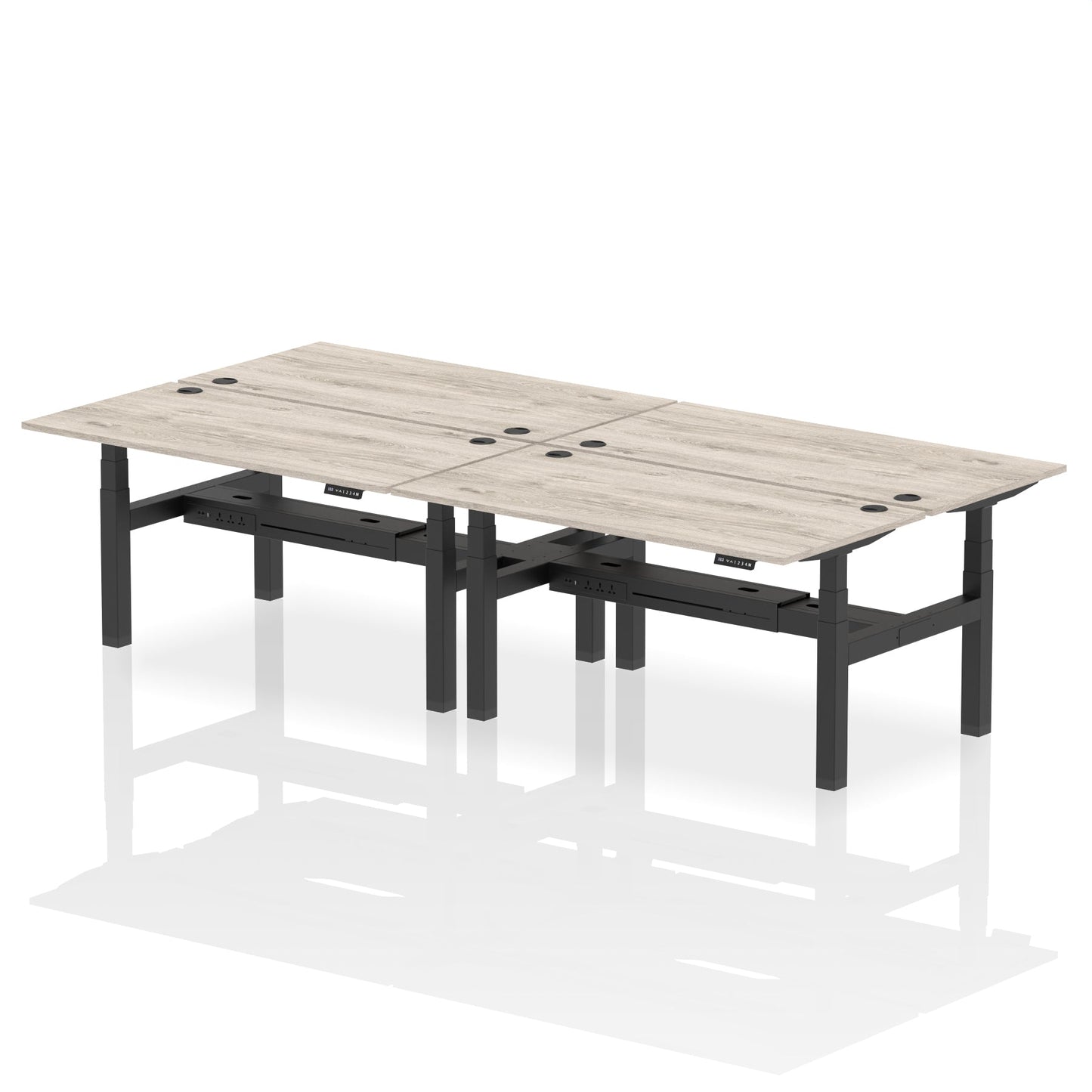 Air Back-to-Back Height Adjustable Bench Desk - 4 Person - Ergometric