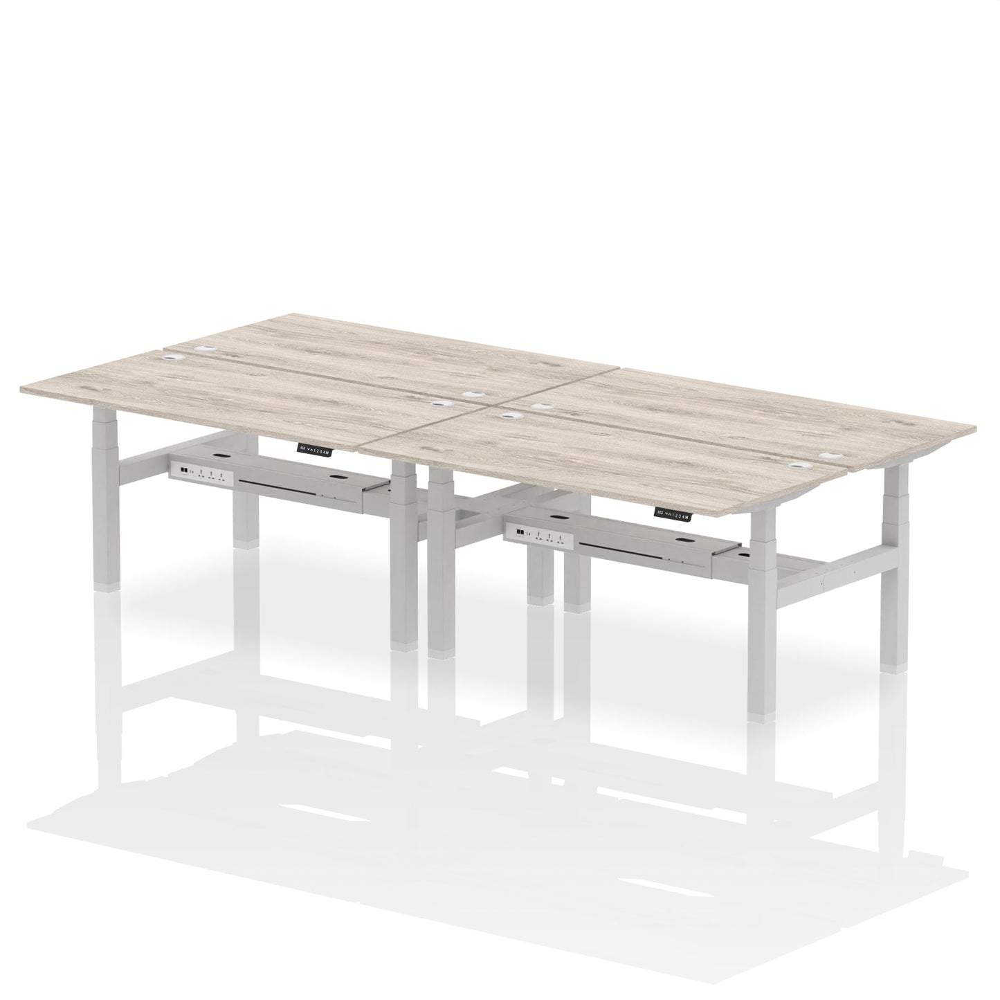 Air Back-to-Back Height Adjustable Bench Desk - 4 Person - Ergometric