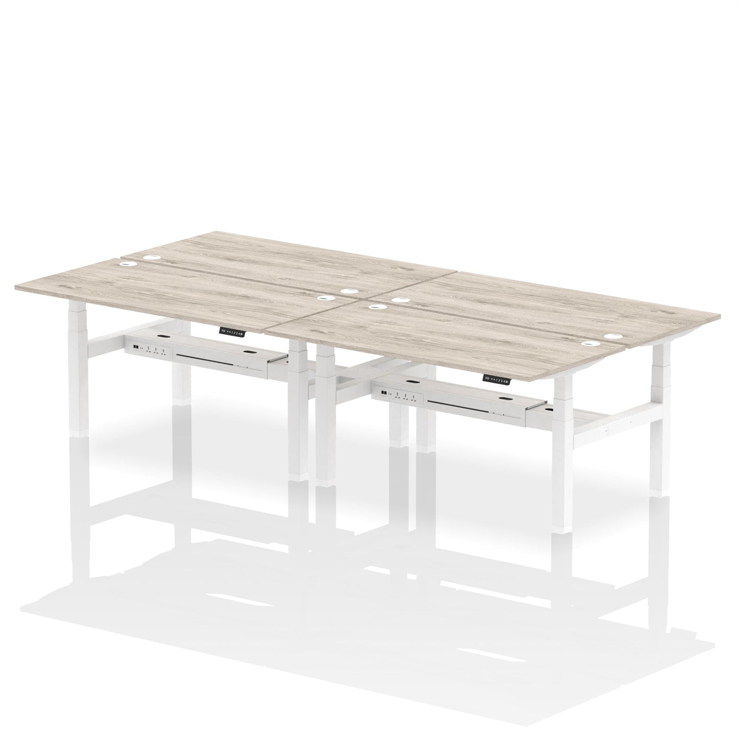Air Back-to-Back Height Adjustable Bench Desk - 4 Person - Ergometric