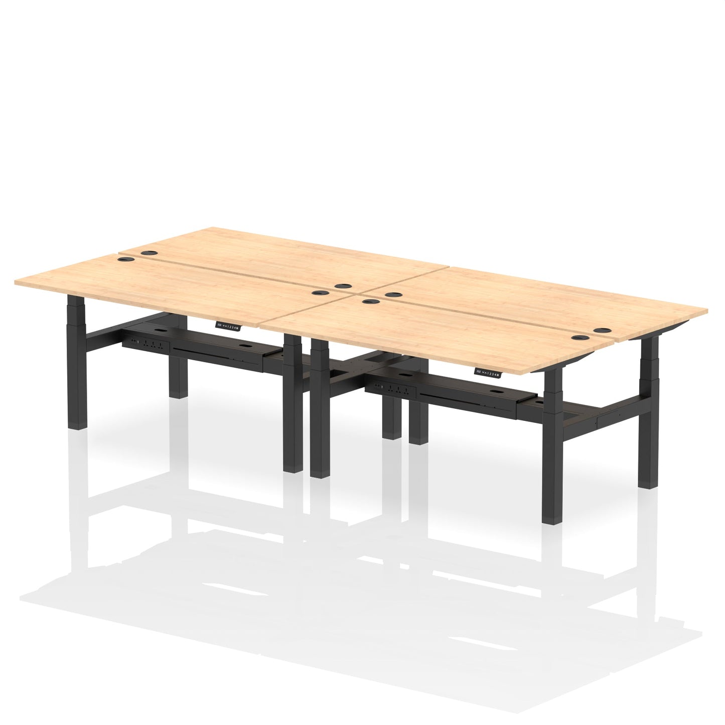Air Back-to-Back Height Adjustable Bench Desk - 4 Person - Ergometric