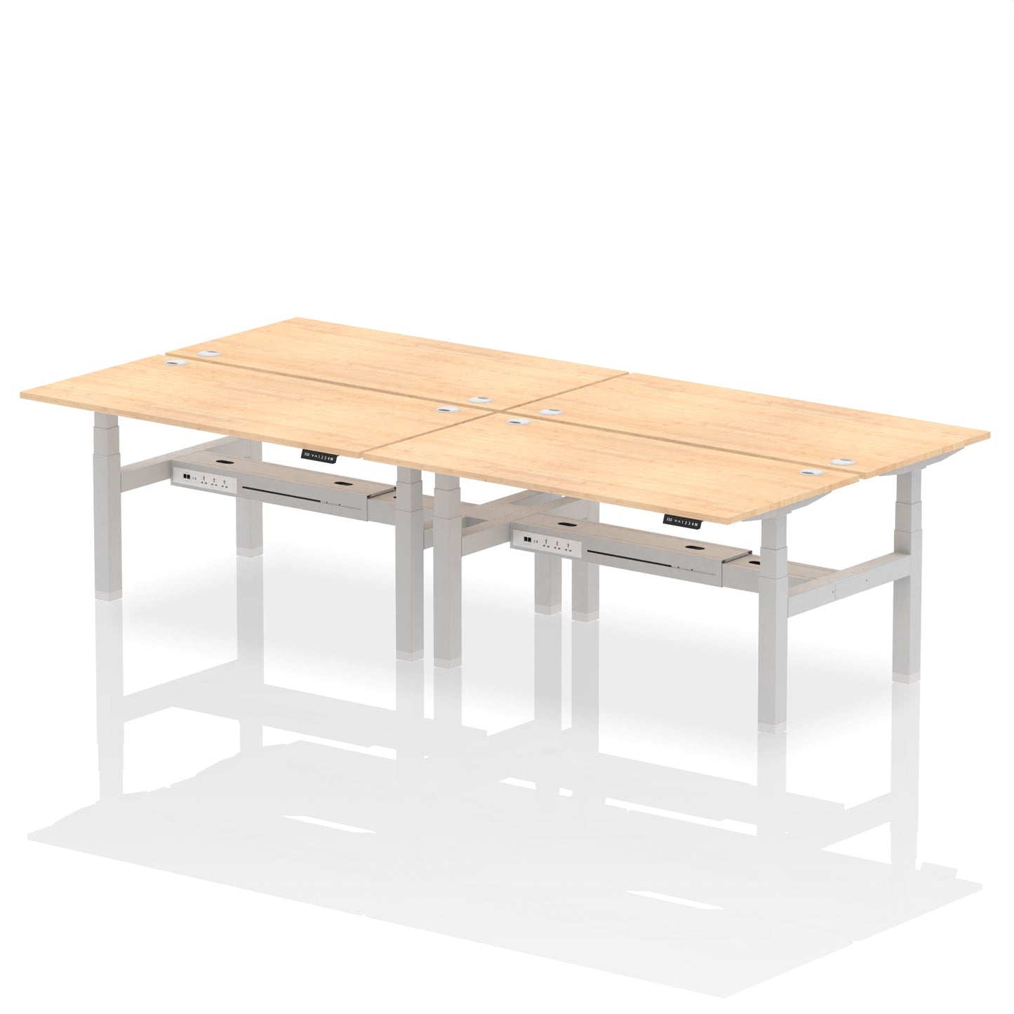 Air Back-to-Back Height Adjustable Bench Desk - 4 Person - Ergometric