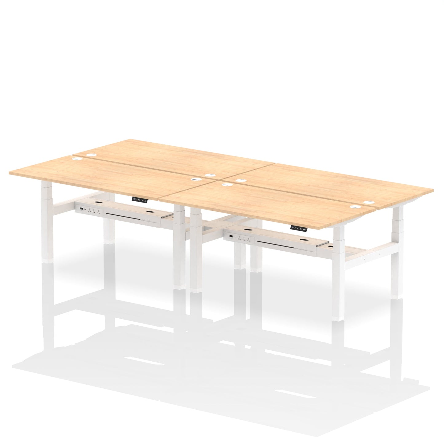 Air Back-to-Back Height Adjustable Bench Desk - 4 Person - Ergometric