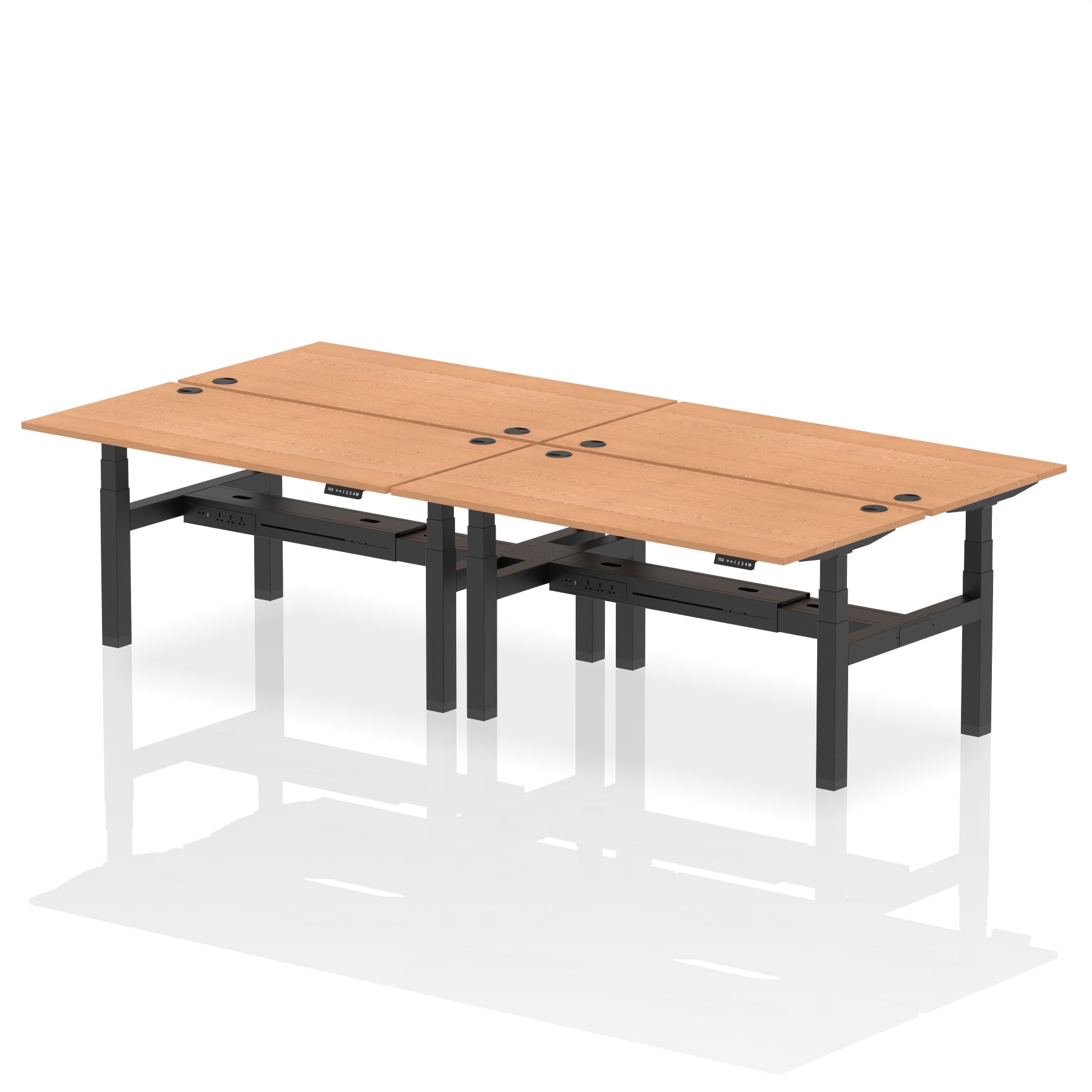 Air Back-to-Back Height Adjustable Bench Desk - 4 Person - Ergometric