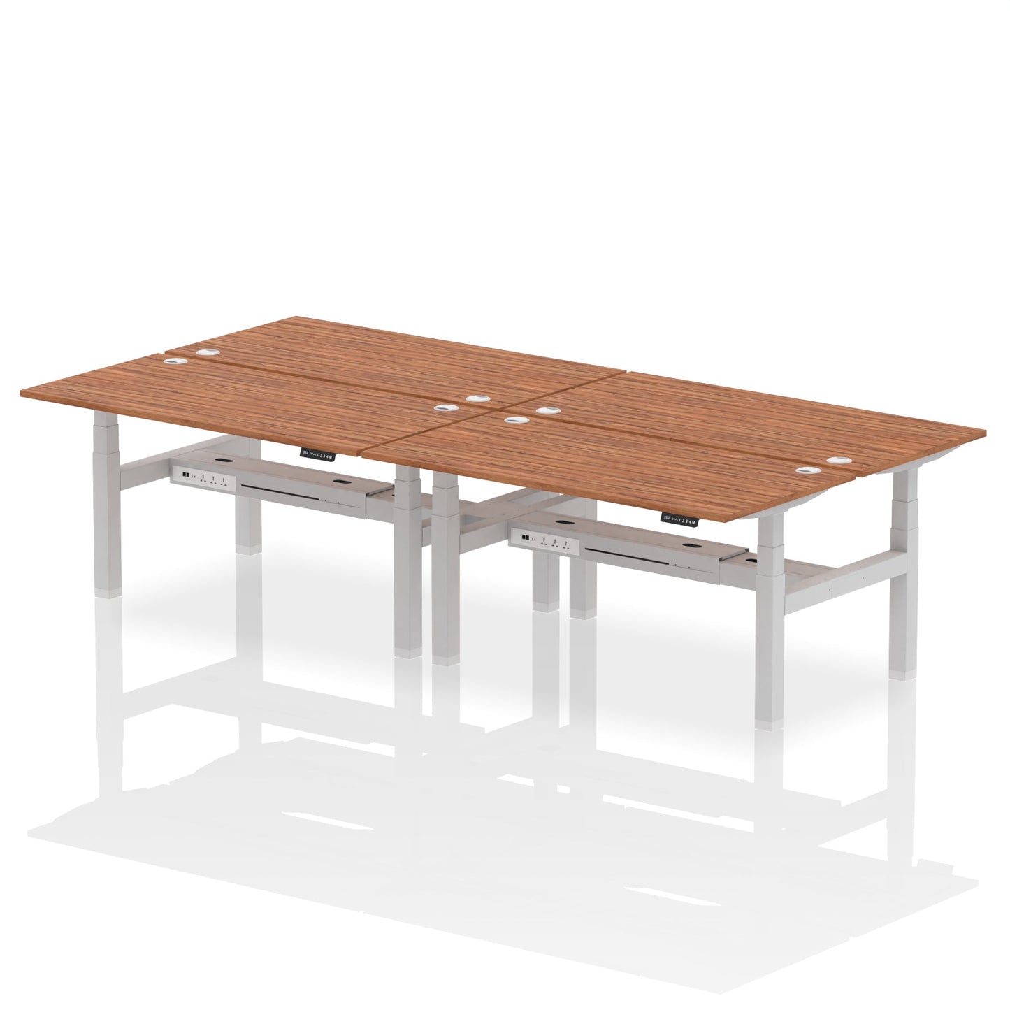 Air Back-to-Back Height Adjustable Bench Desk - 4 Person - Ergometric