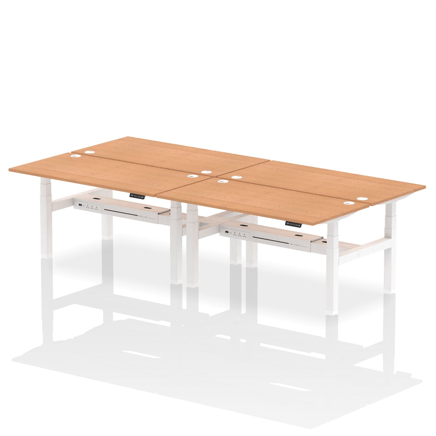 Air Back-to-Back Height Adjustable Bench Desk - 4 Person - Ergometric