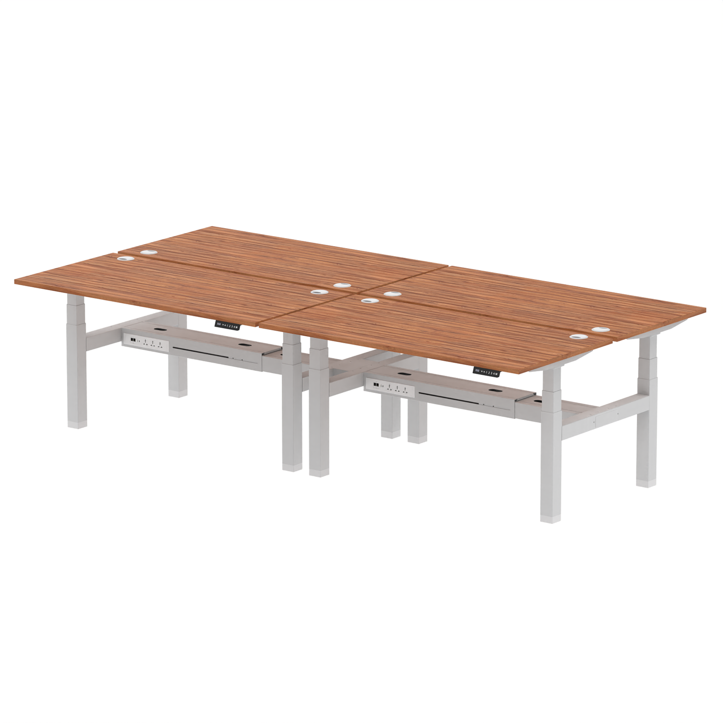 Air Back-to-Back Height Adjustable Bench Desk - 4 Person - Ergometric