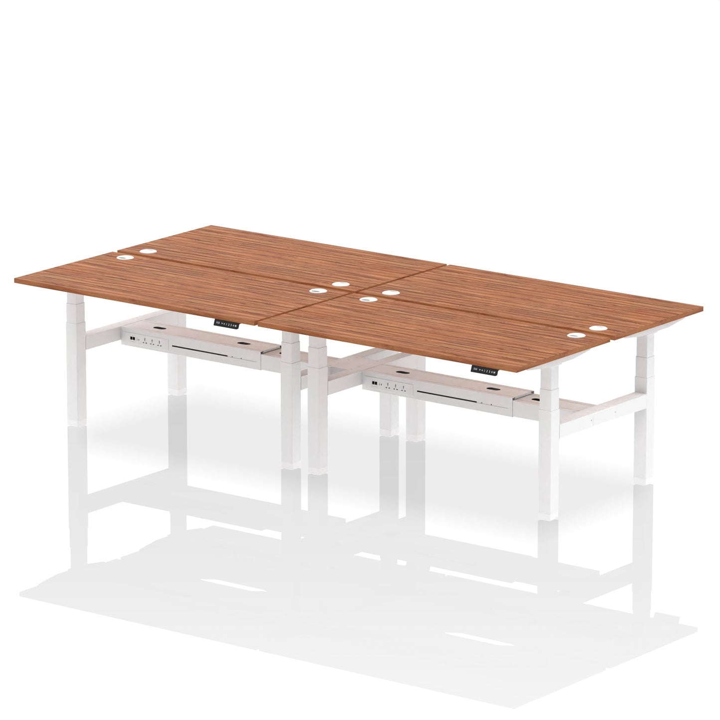 Air Back-to-Back Height Adjustable Bench Desk - 4 Person - Ergometric