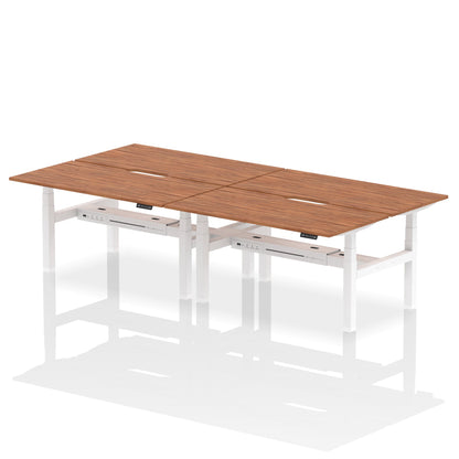 Air Back-to-Back Scalloped Edge Height Adjustable Bench Desk - 4 Person - Ergometric