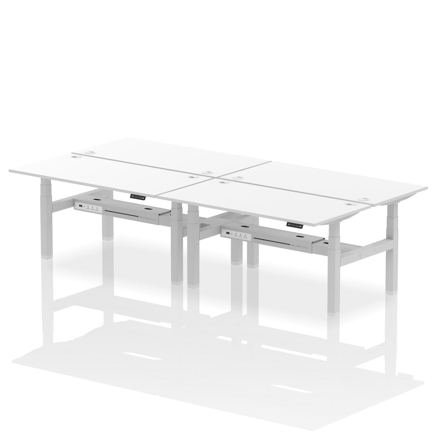 Air Back-to-Back Height Adjustable Bench Desk - 4 Person - Ergometric