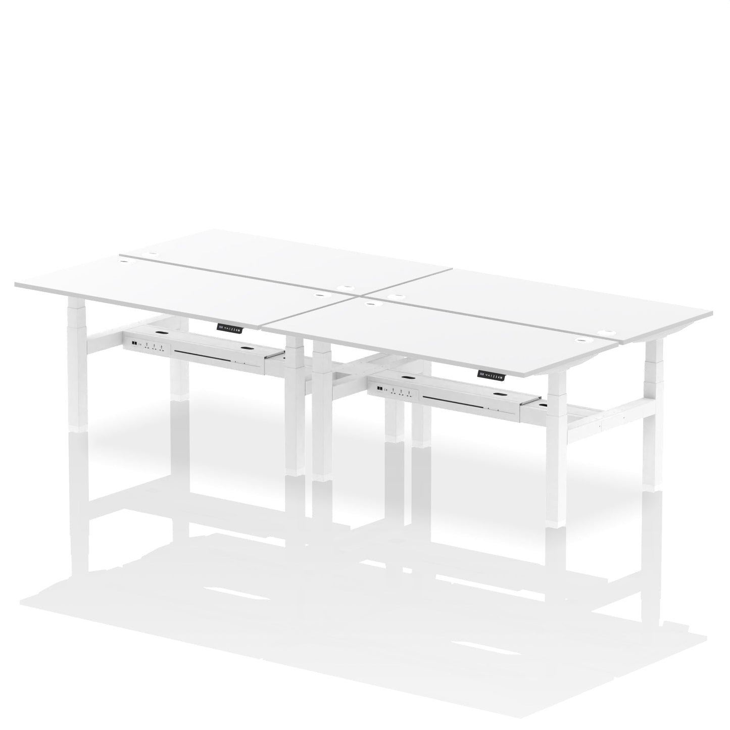 Air Back-to-Back Height Adjustable Bench Desk - 4 Person - Ergometric