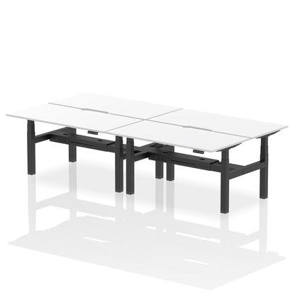 Air Back-to-Back Scalloped Edge Height Adjustable Bench Desk - 4 Person - Ergometric
