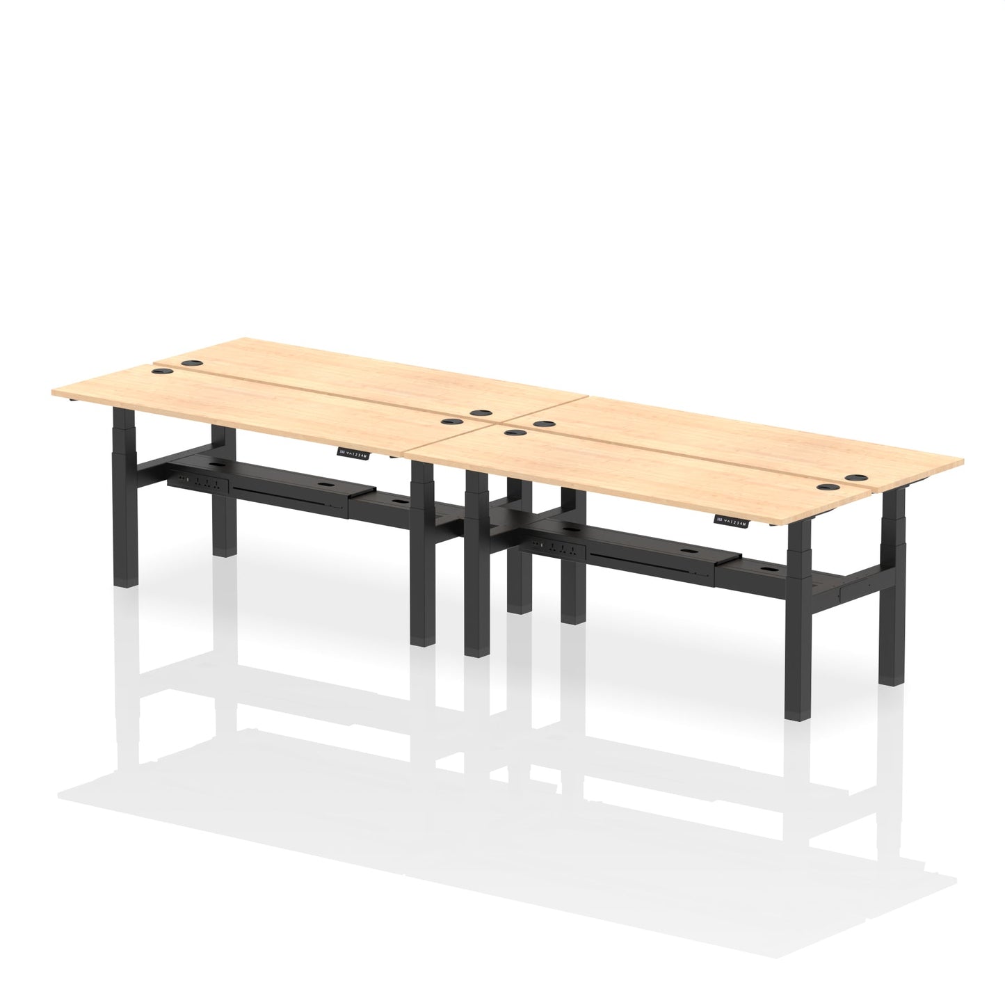 Air Back-to-Back Slimline Height Adjustable Bench Desk - 4 Person - Ergometric