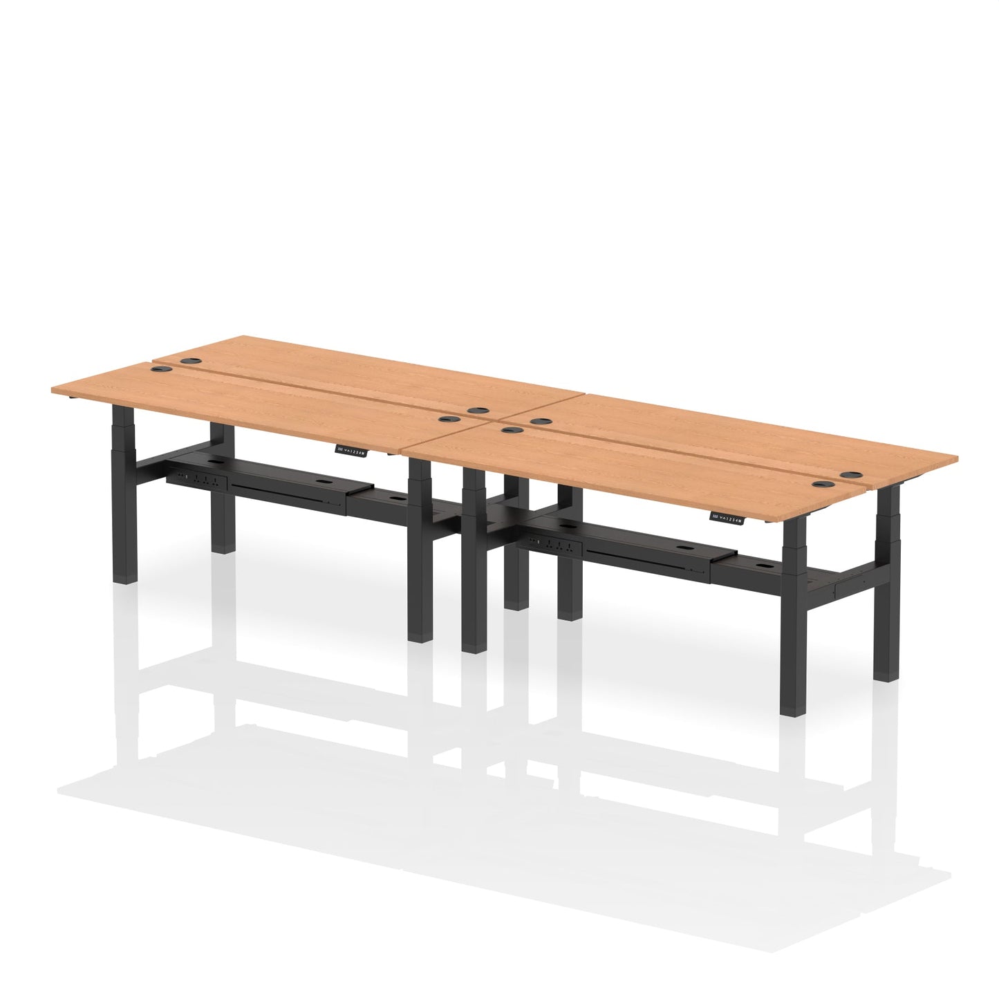 Air Back-to-Back Slimline Height Adjustable Bench Desk - 4 Person - Ergometric