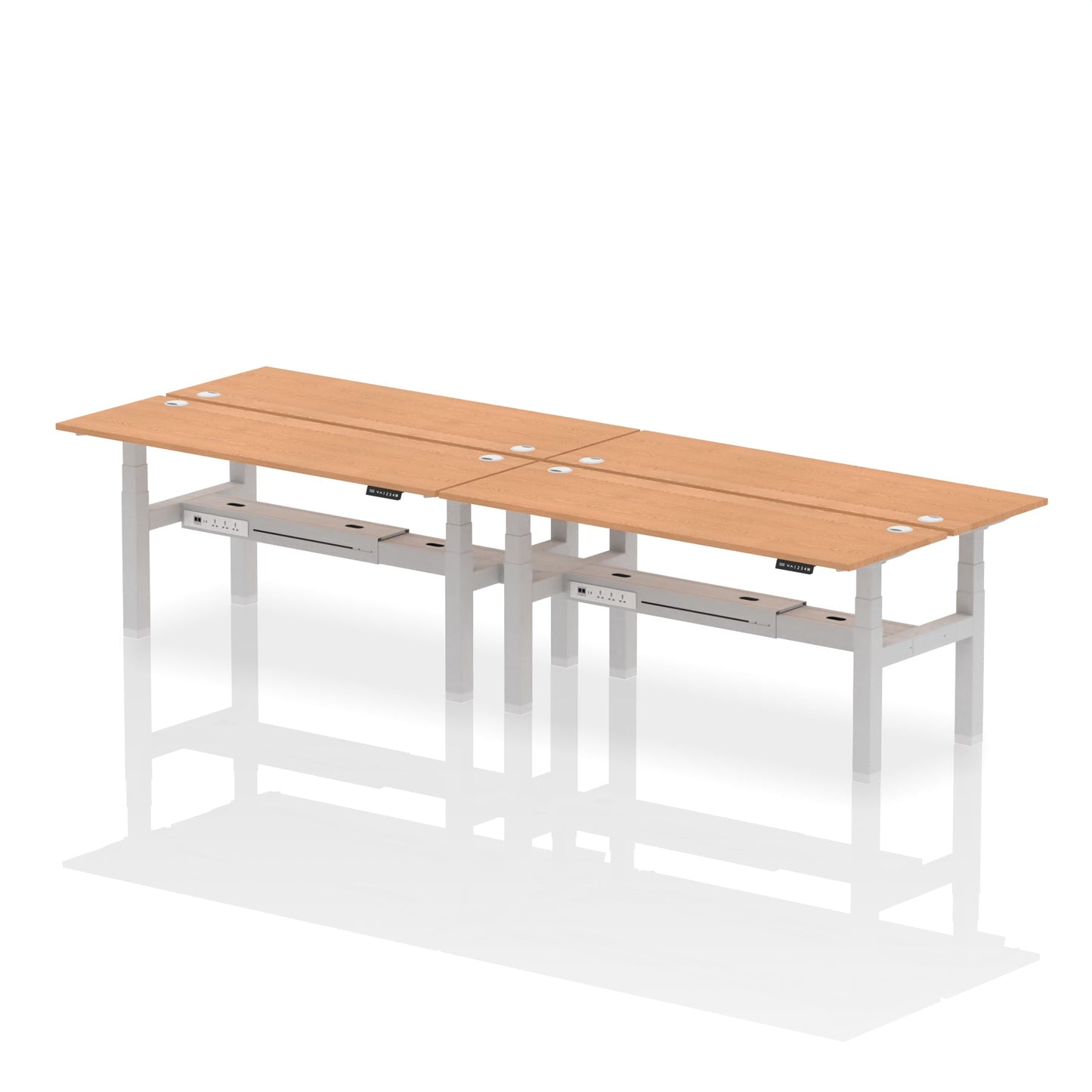 Air Back-to-Back Slimline Height Adjustable Bench Desk - 4 Person - Ergometric