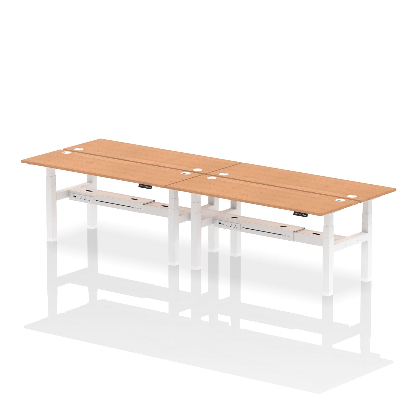 Air Back-to-Back Slimline Height Adjustable Bench Desk - 4 Person - Ergometric