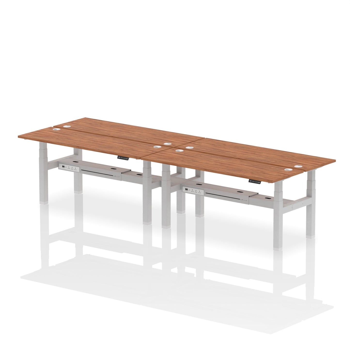 Air Back-to-Back Slimline Height Adjustable Bench Desk - 4 Person - Ergometric