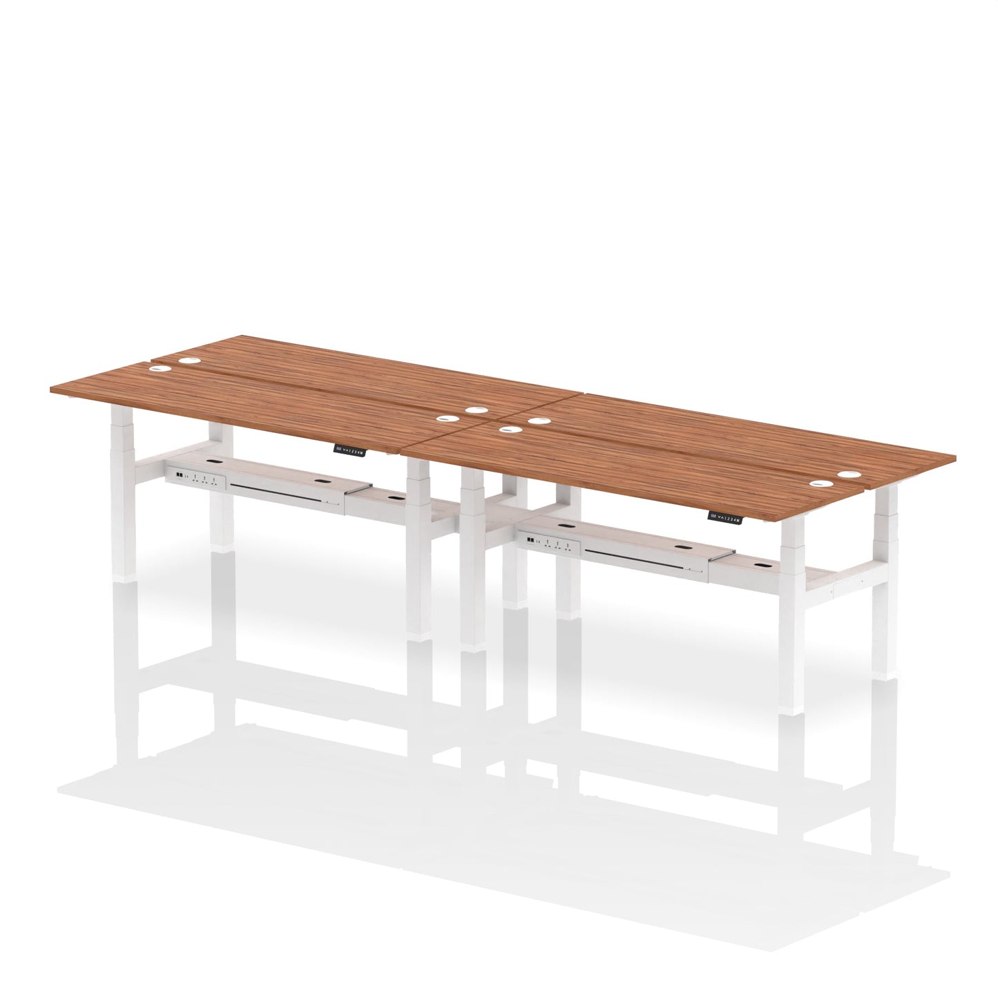 Air Back-to-Back Slimline Height Adjustable Bench Desk - 4 Person - Ergometric