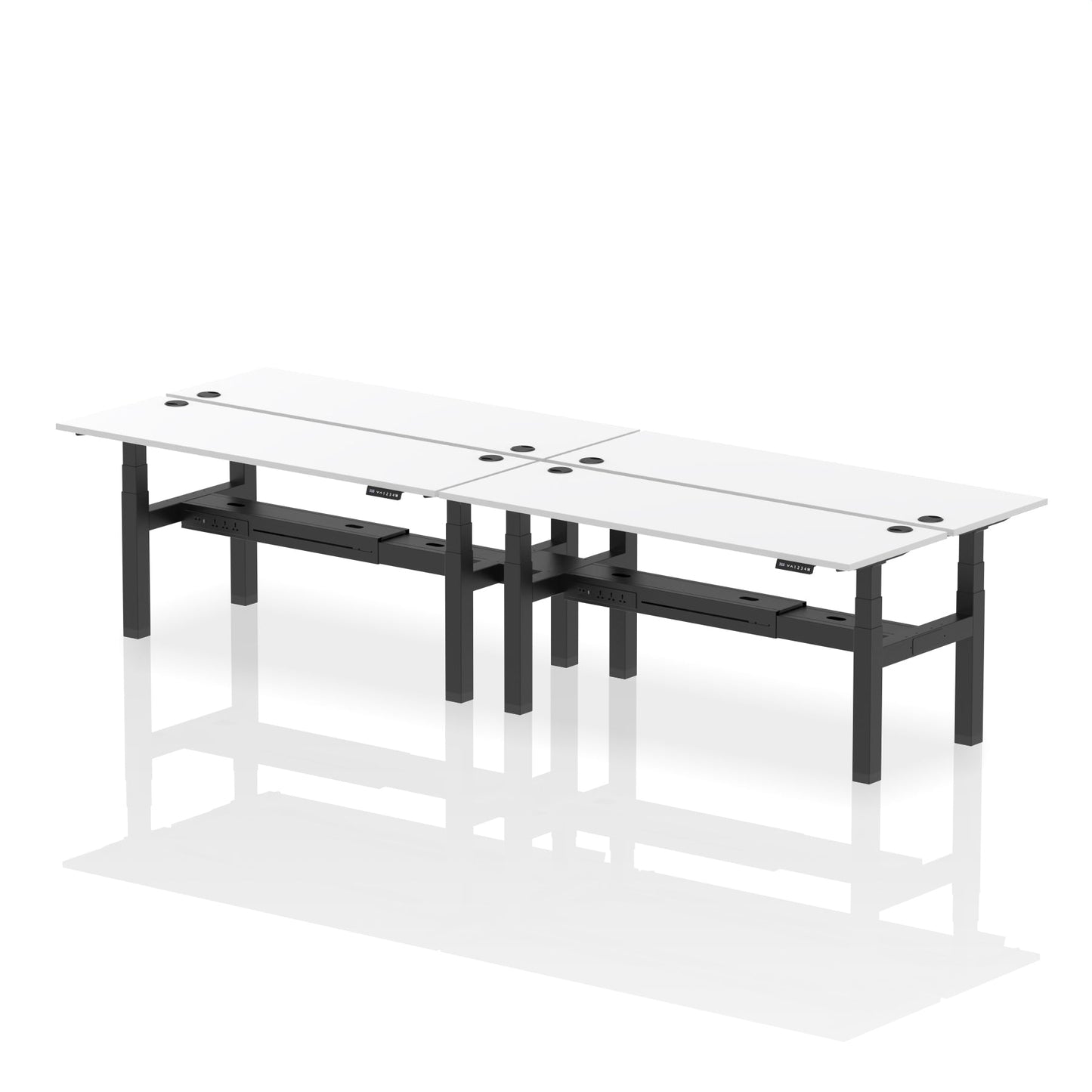 Air Back-to-Back Slimline Height Adjustable Bench Desk - 4 Person - Ergometric