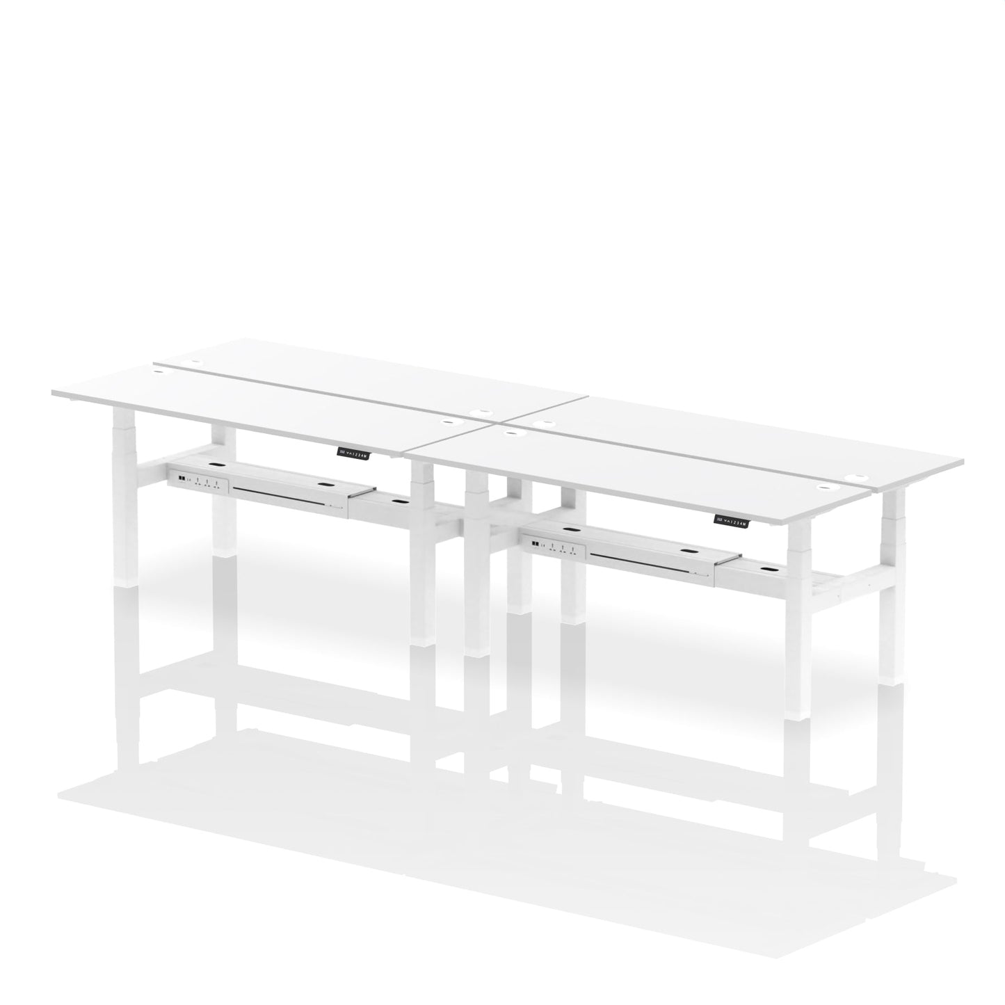 Air Back-to-Back Slimline Height Adjustable Bench Desk - 4 Person - Ergometric