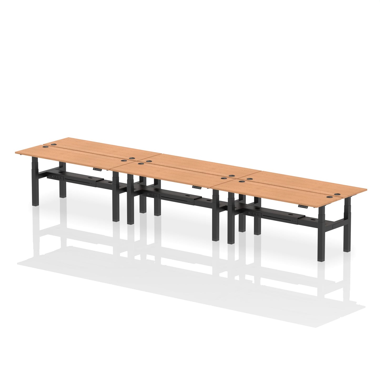 Air Back-to-Back Slimline Height Adjustable Bench Desk - 6 Person - Ergometric