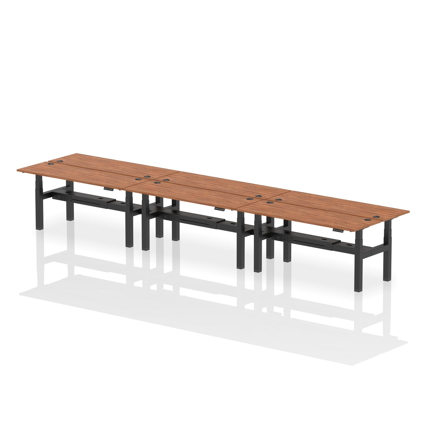 Air Back-to-Back Slimline Height Adjustable Bench Desk - 6 Person - Ergometric