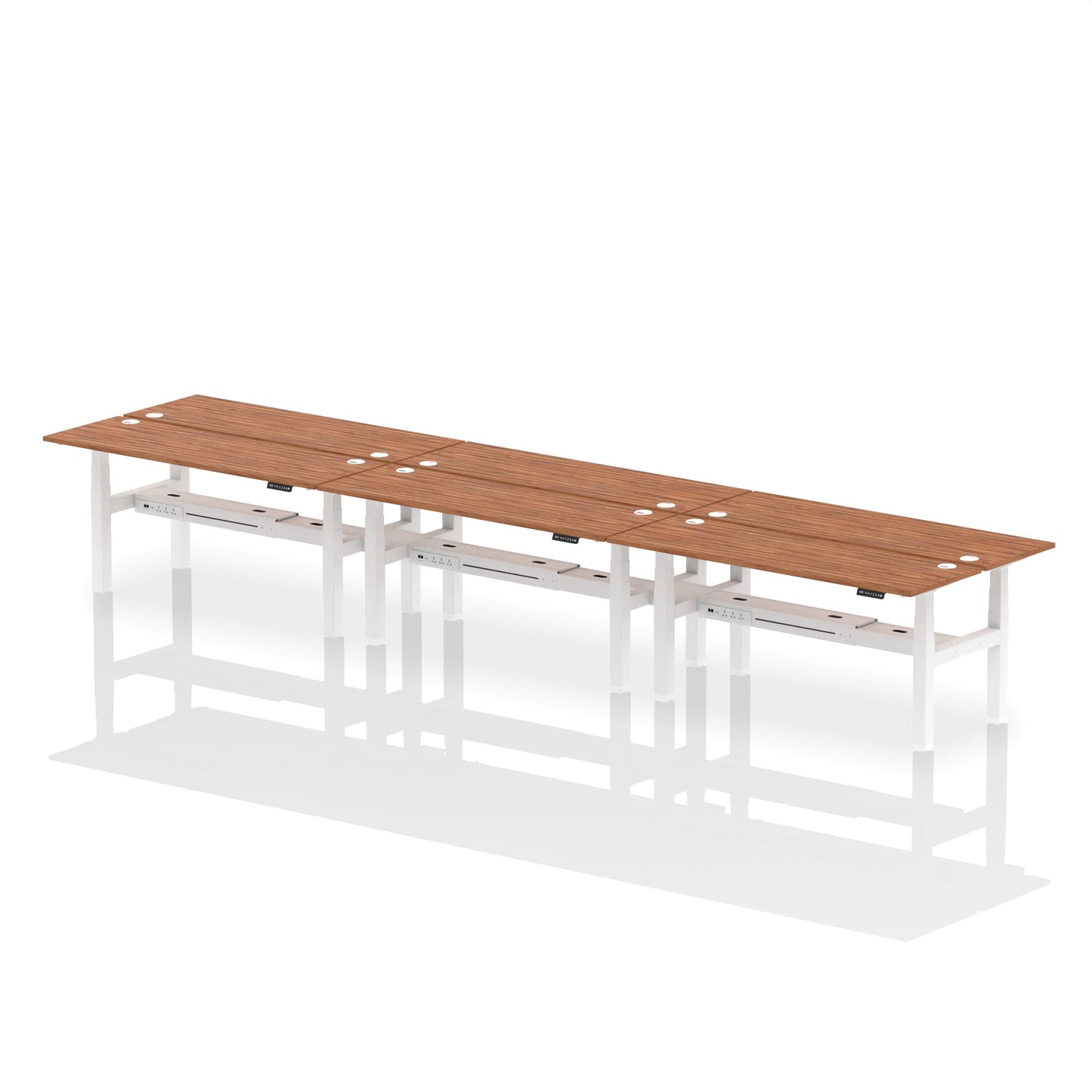 Air Back-to-Back Slimline Height Adjustable Bench Desk - 6 Person - Ergometric
