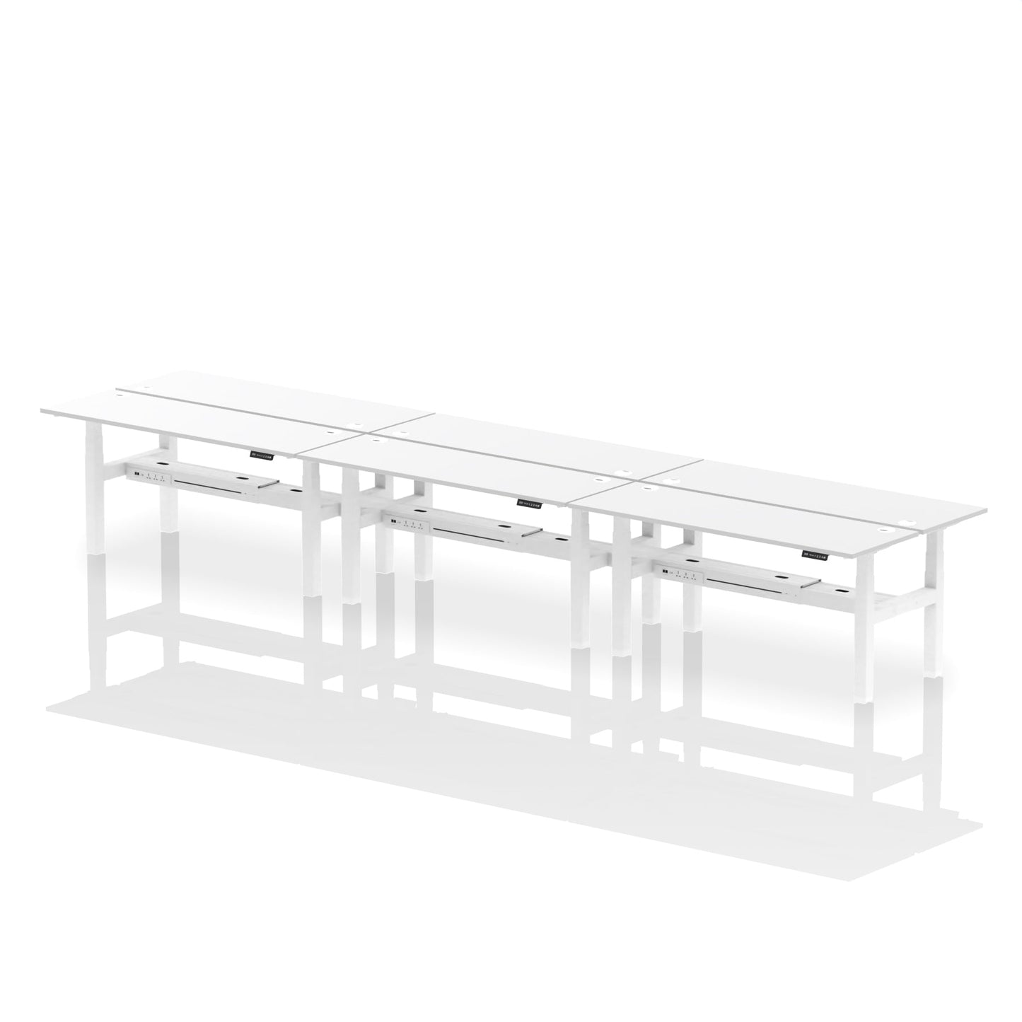 Air Back-to-Back Slimline Height Adjustable Bench Desk - 6 Person - Ergometric