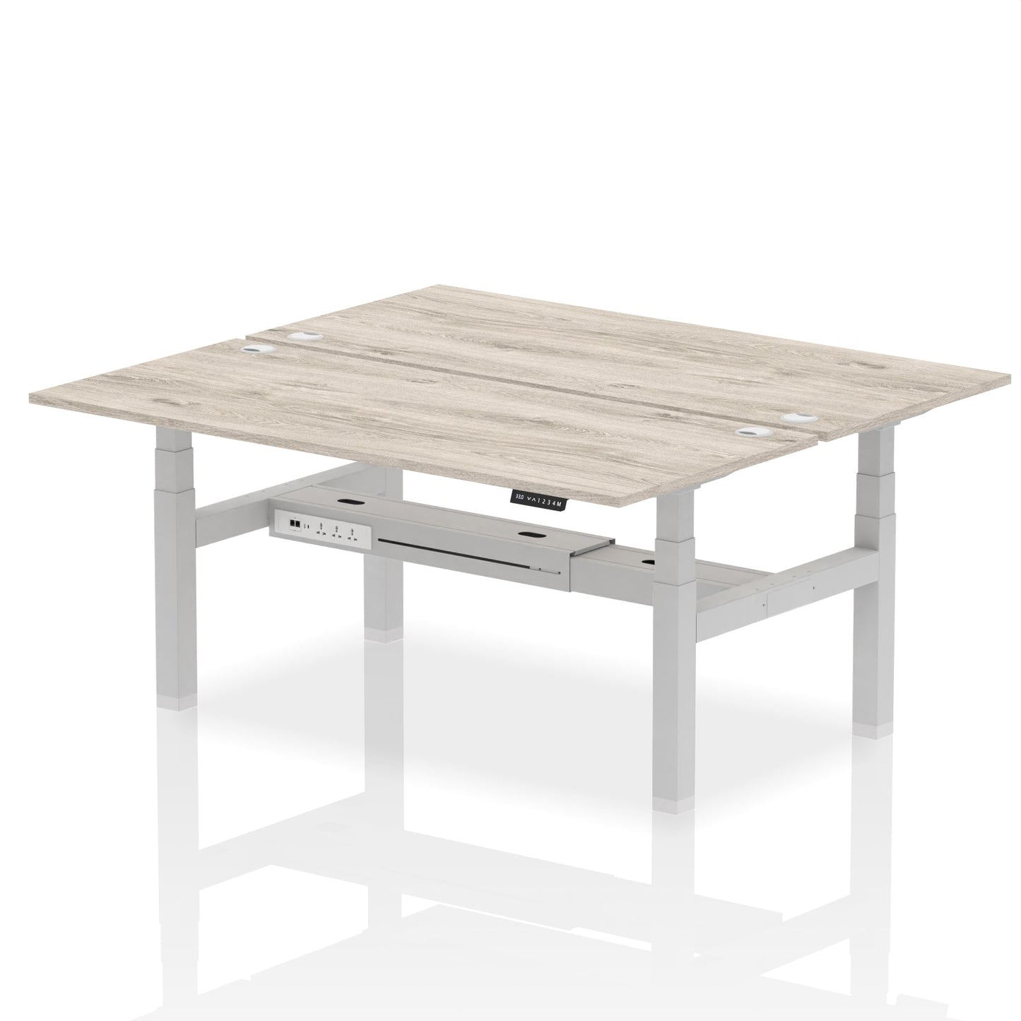 Air Back-to-Back Height Adjustable Bench Desk - 2 Person - Ergometric