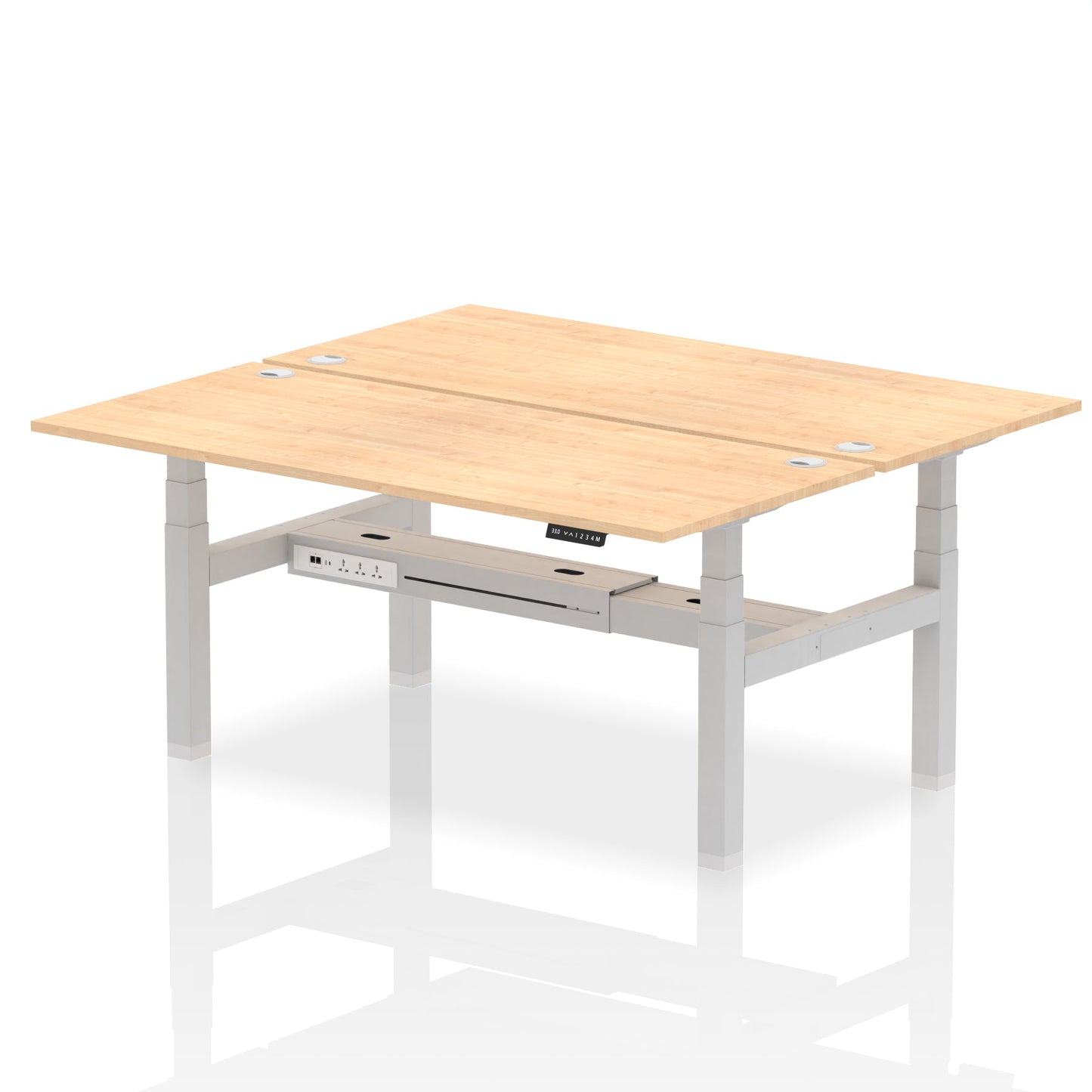 Air Back-to-Back Height Adjustable Bench Desk - 2 Person - Ergometric