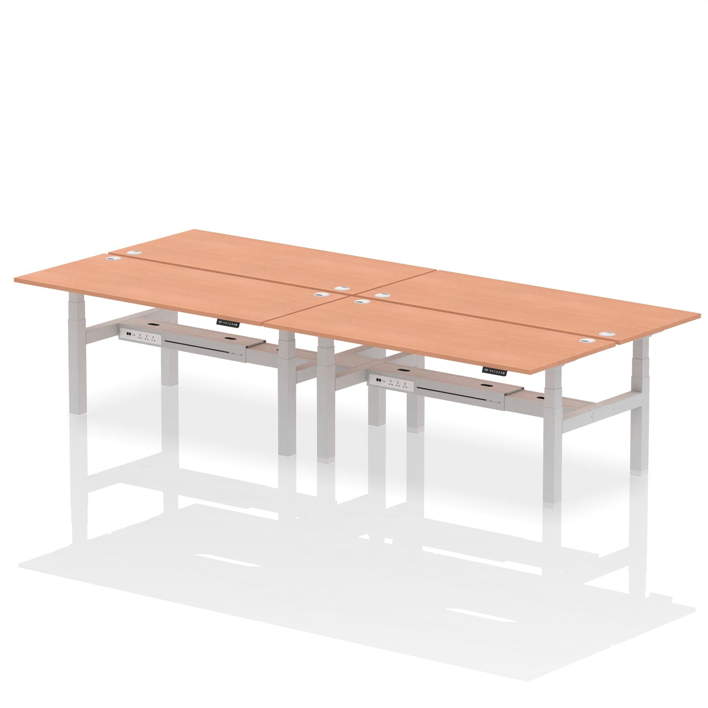 Air Back-to-Back Height Adjustable Bench Desk - 4 Person - Ergometric