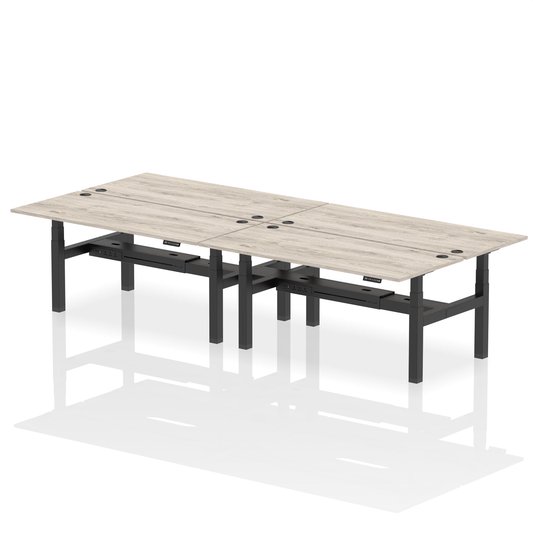 Air Back-to-Back Height Adjustable Bench Desk - 4 Person - Ergometric