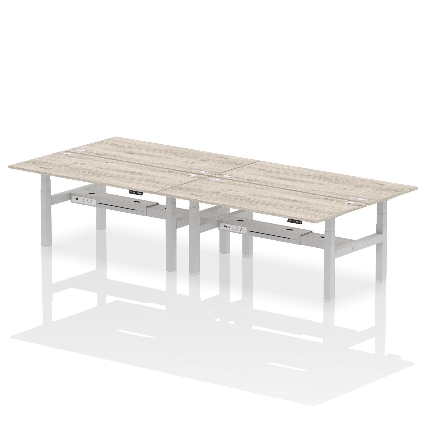 Air Back-to-Back Height Adjustable Bench Desk - 4 Person - Ergometric