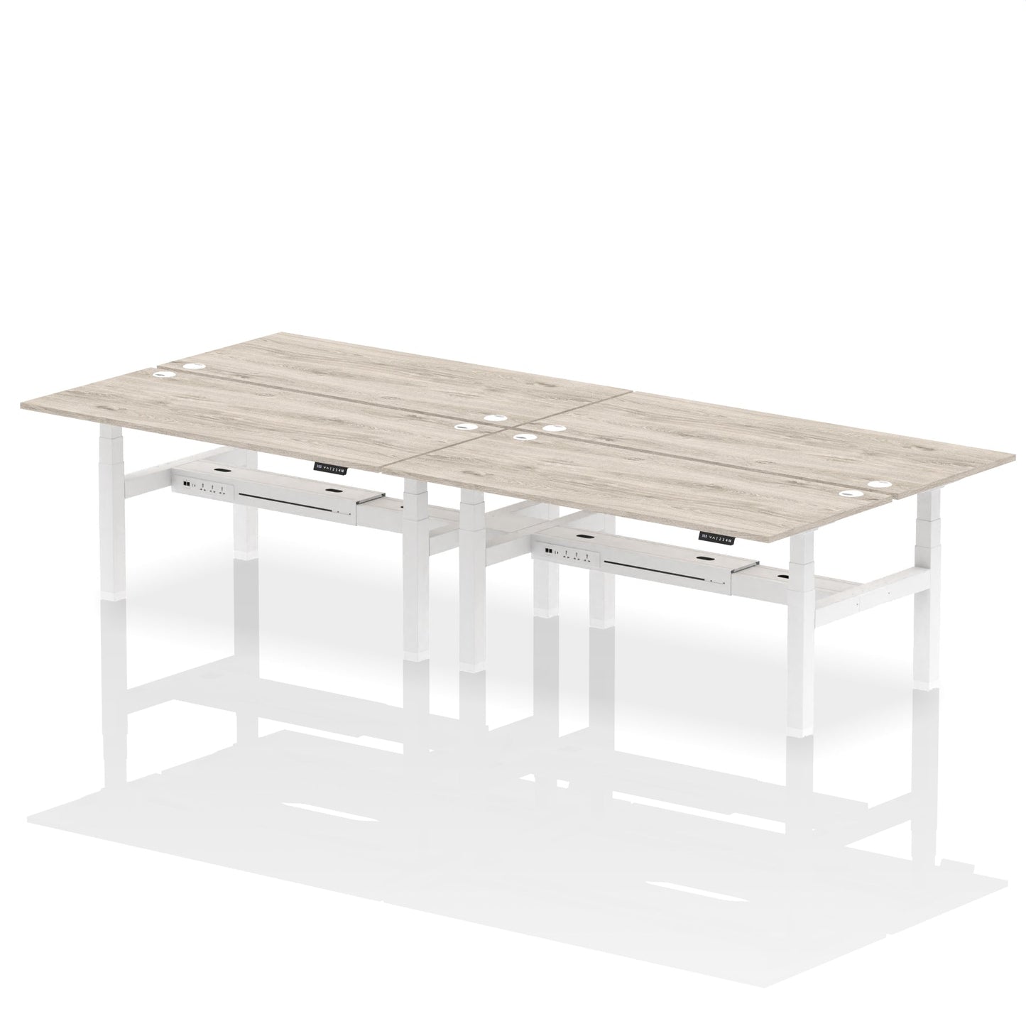 Air Back-to-Back Height Adjustable Bench Desk - 4 Person - Ergometric