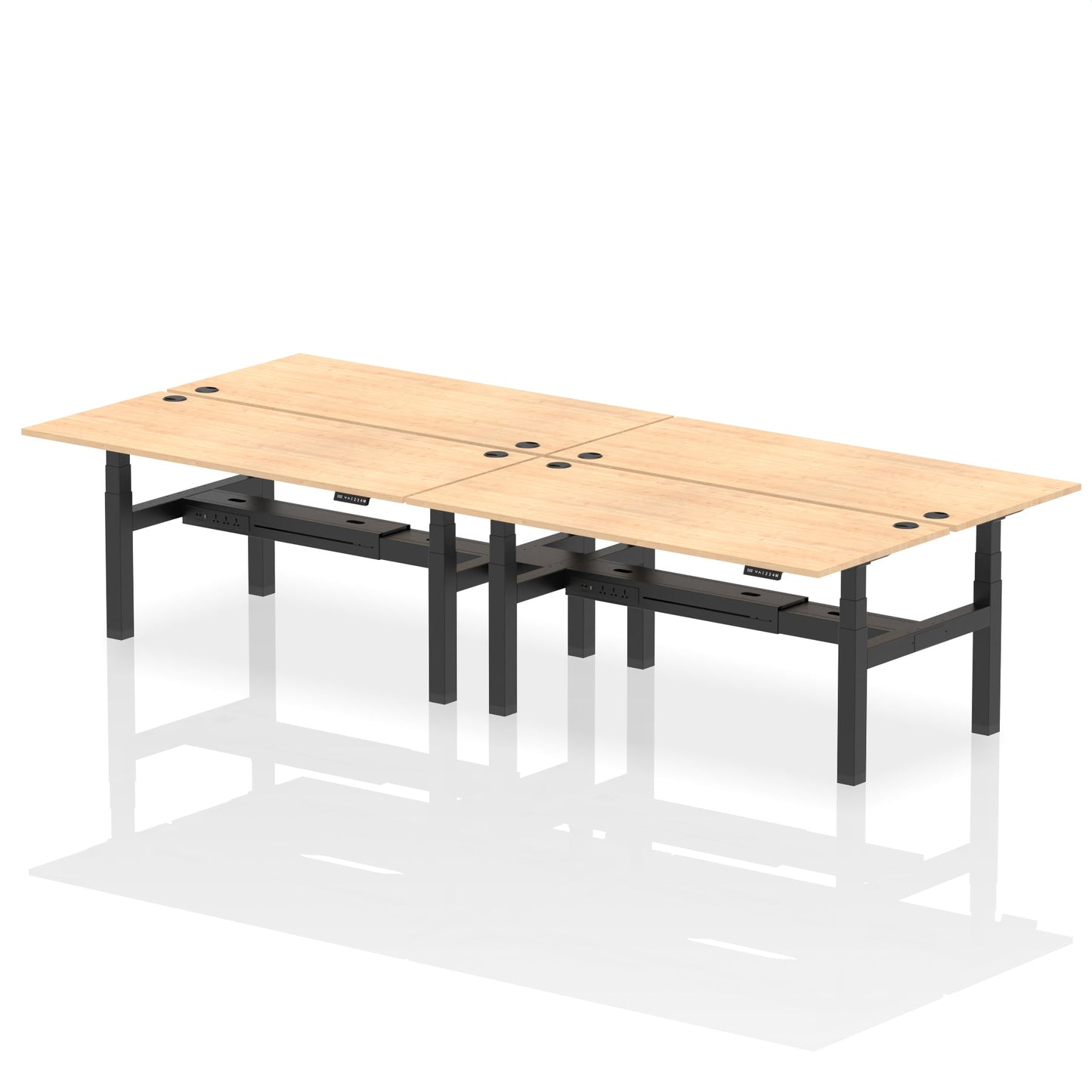 Air Back-to-Back Height Adjustable Bench Desk - 4 Person - Ergometric