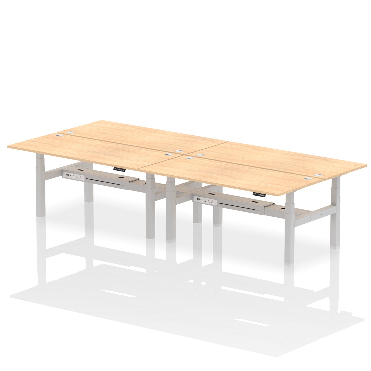 Air Back-to-Back Height Adjustable Bench Desk - 4 Person - Ergometric